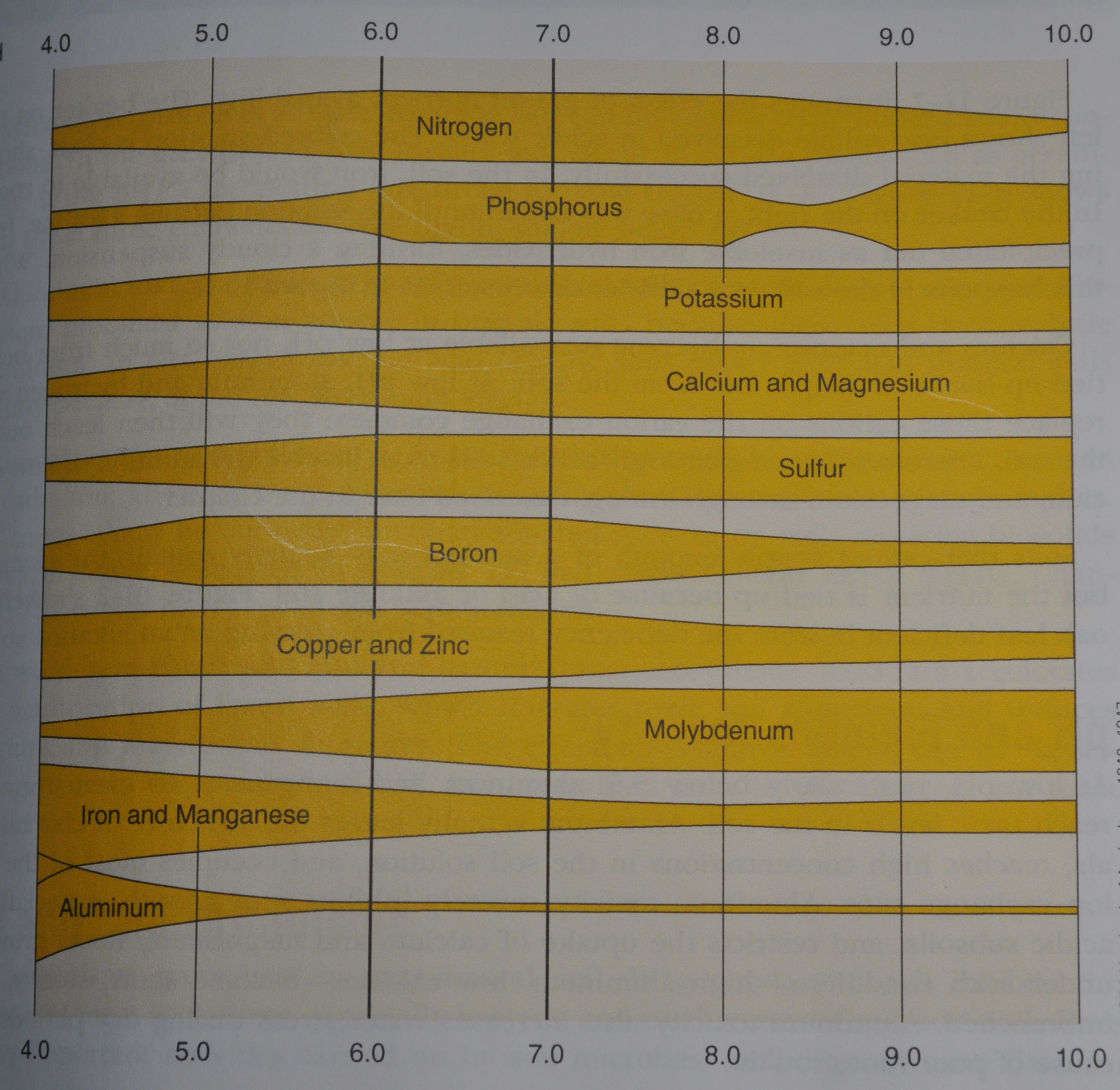 pH and Nutrients Availability Chart